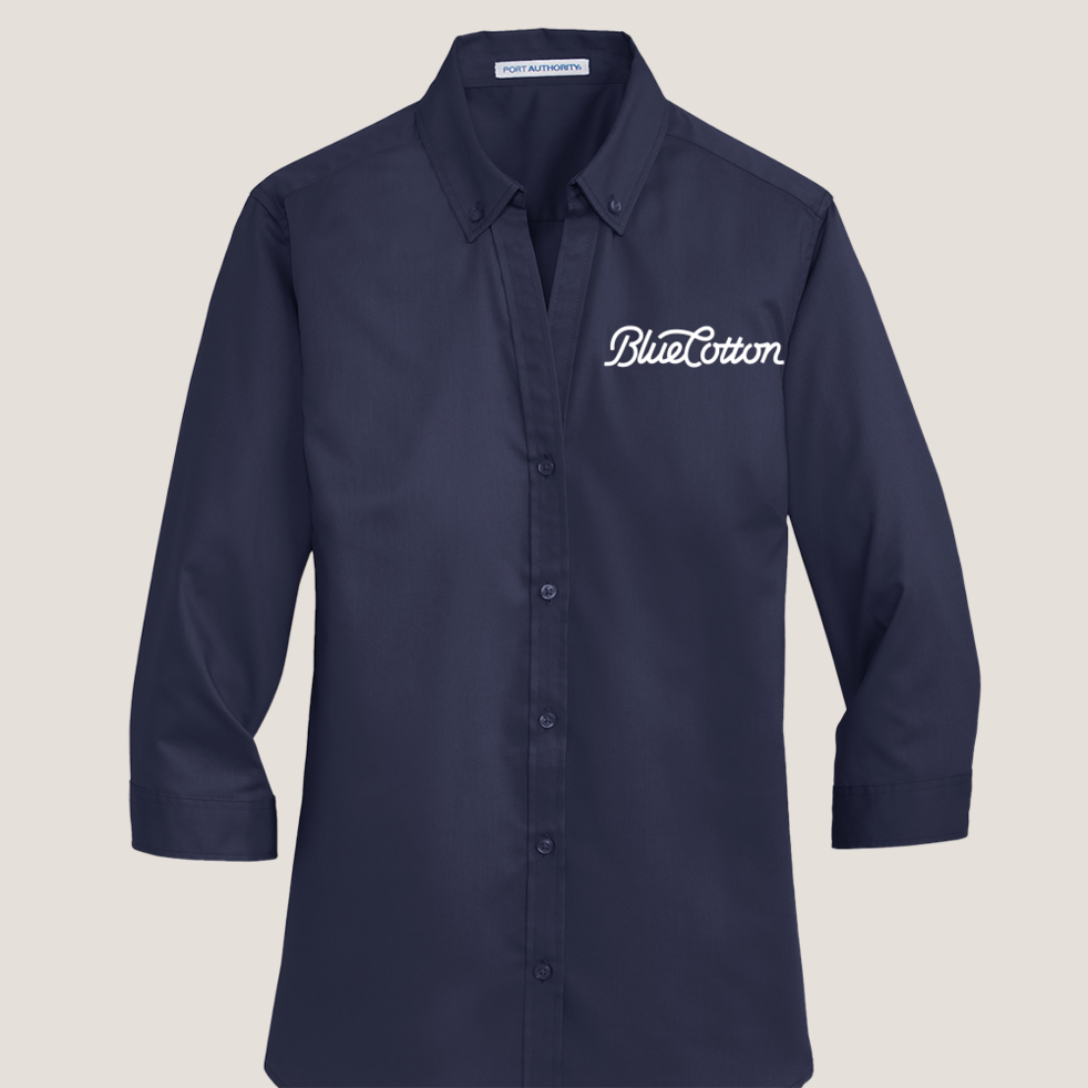 Image of L665 Port Authority Ladies 3/4 Sleeve SuperPro Twill Shirt