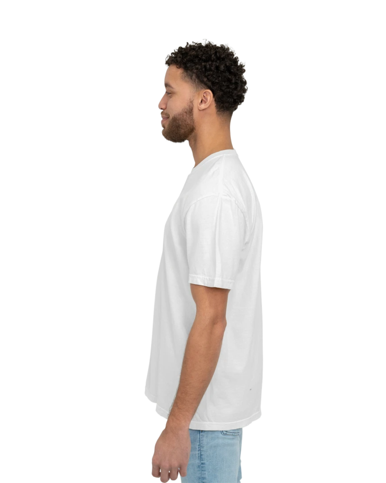 Image of a model wearing a CC1717 Comfort Colors Pigment Dyed Short Sleeve Shirt