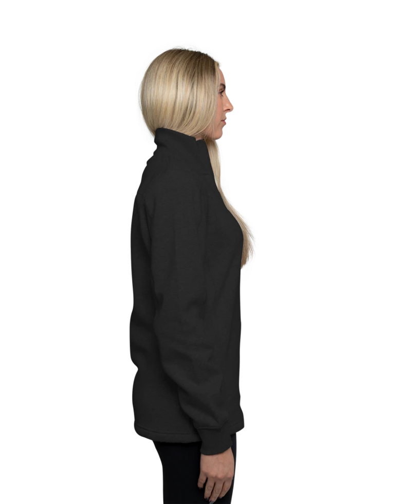 Image of a model wearing a LST253 Sport-Tek Ladies 1/4-Zip Sweatshirt