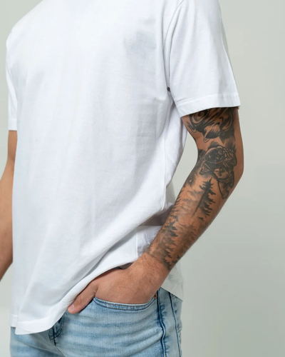 Closeup of a 2001 American Apparel Fine Jersey Tee