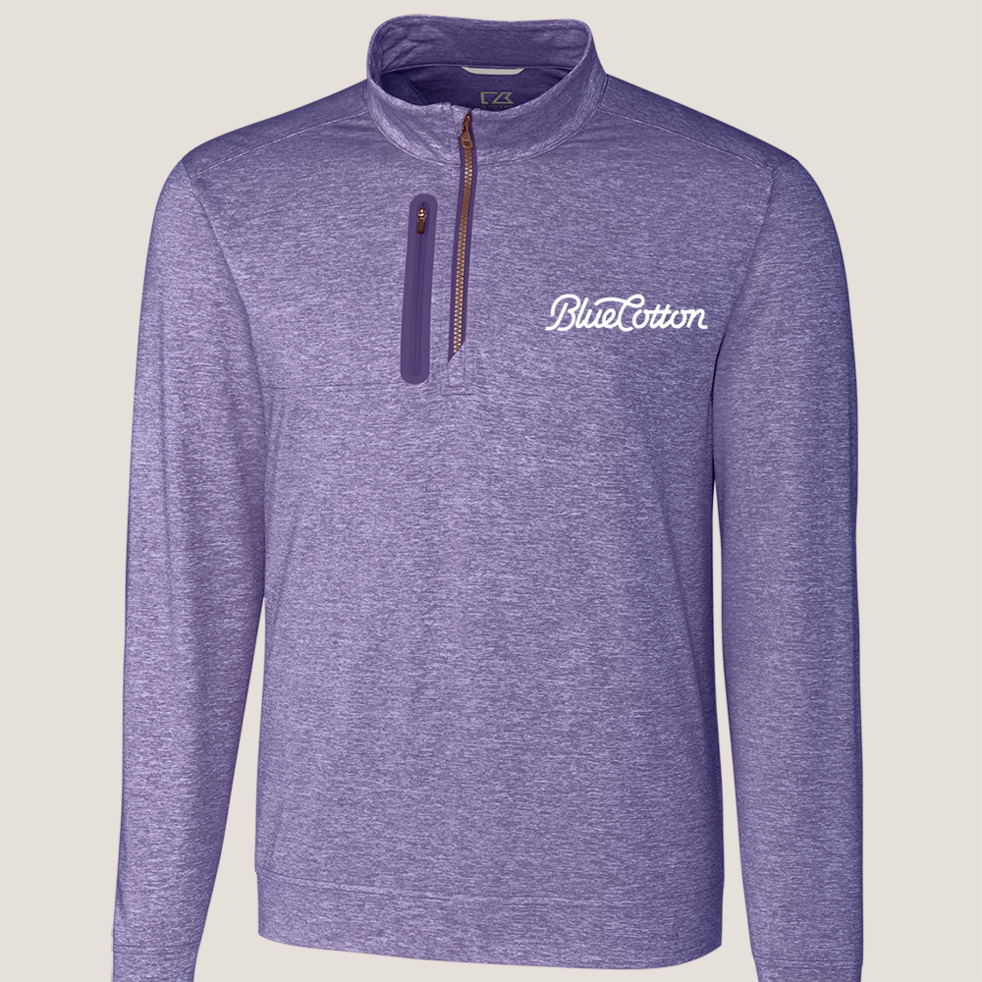 Image of MCK09404 Cutter & Buck Stealth Heathered Quarter Zip Mens Pullover