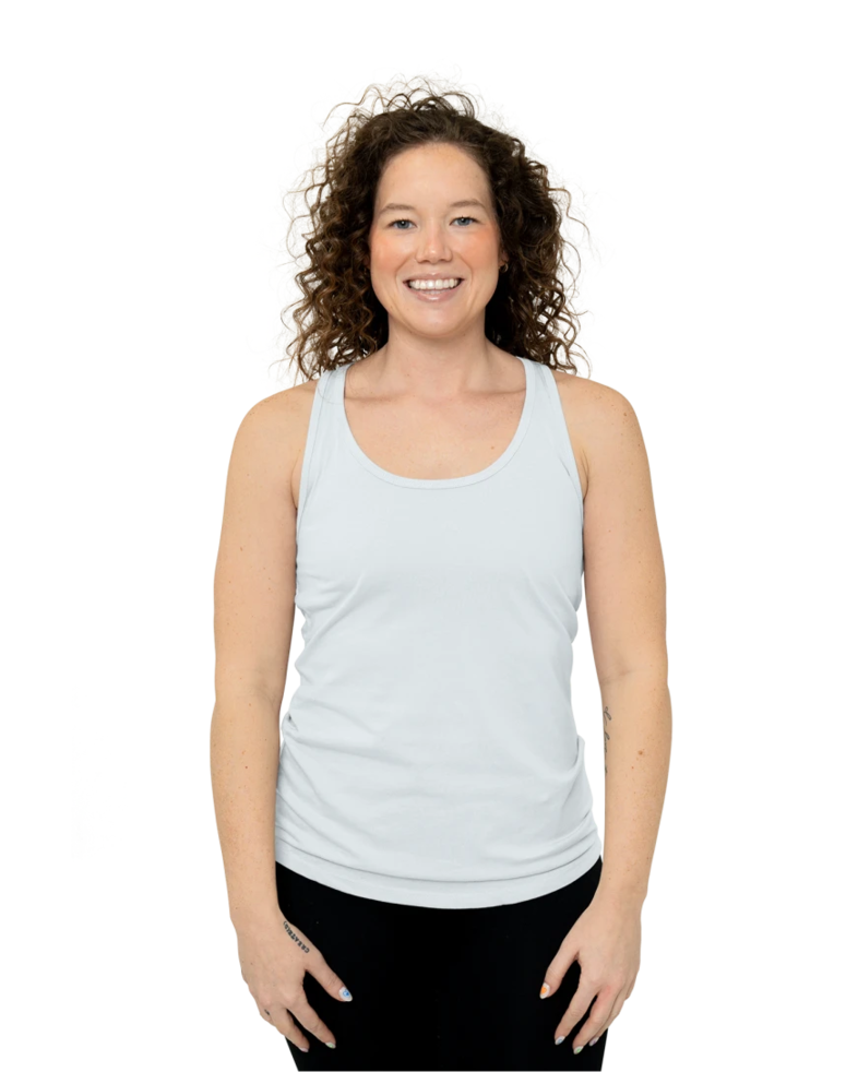 Image of a model wearing a Next Level 1533 Ladies Ideal Racerback Tank