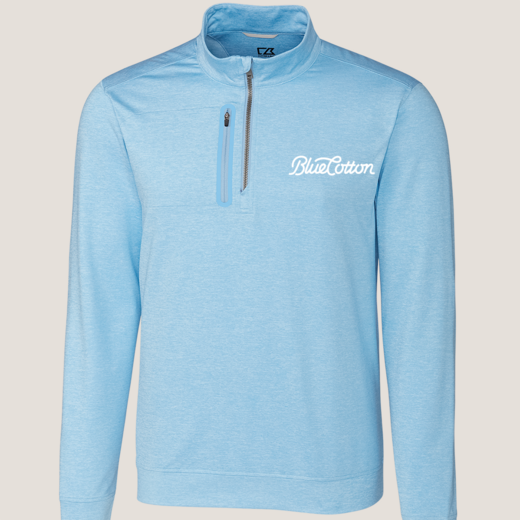Sample image of MCK09404 Cutter & Buck Stealth Heathered Quarter Zip Mens Pullover