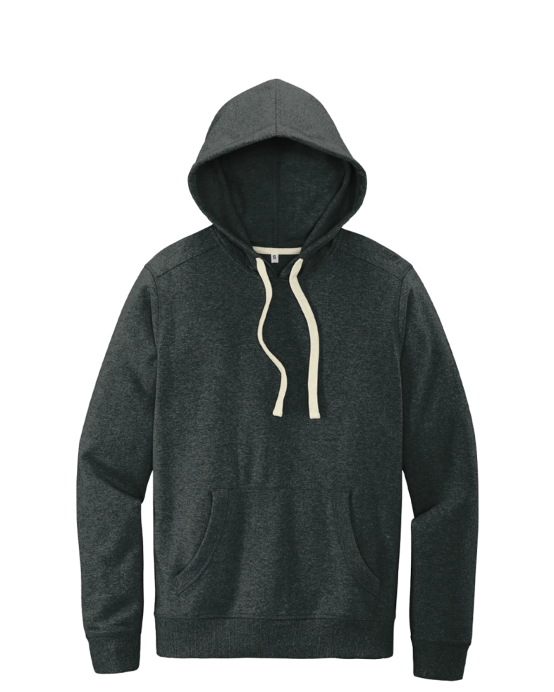 Image of a model wearing a DT8100 District Re-Fleece Hoodie