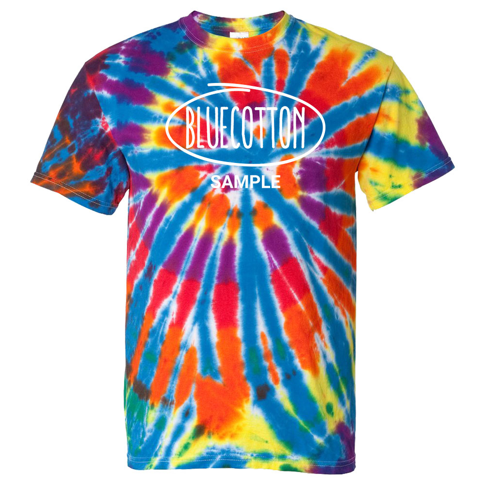 Image of 200TD Tie-Dyed Rainbow Cut-Spiral Tee