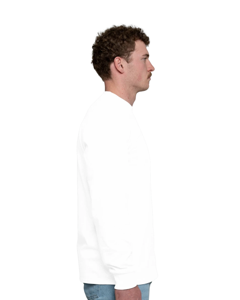Image of a model wearing a PC54LS Port & Company Long Sleeve Core Cotton Tee