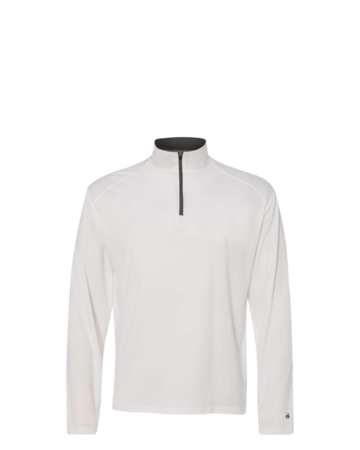 Model wearing a 4102 Badger B-Core 1/4 Zip Pullover