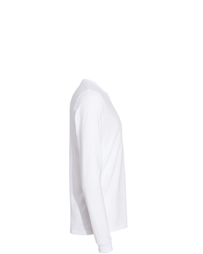 Image of a model wearing a 6411 Next Level Unisex Sueded Long Sleeve T-Shirt