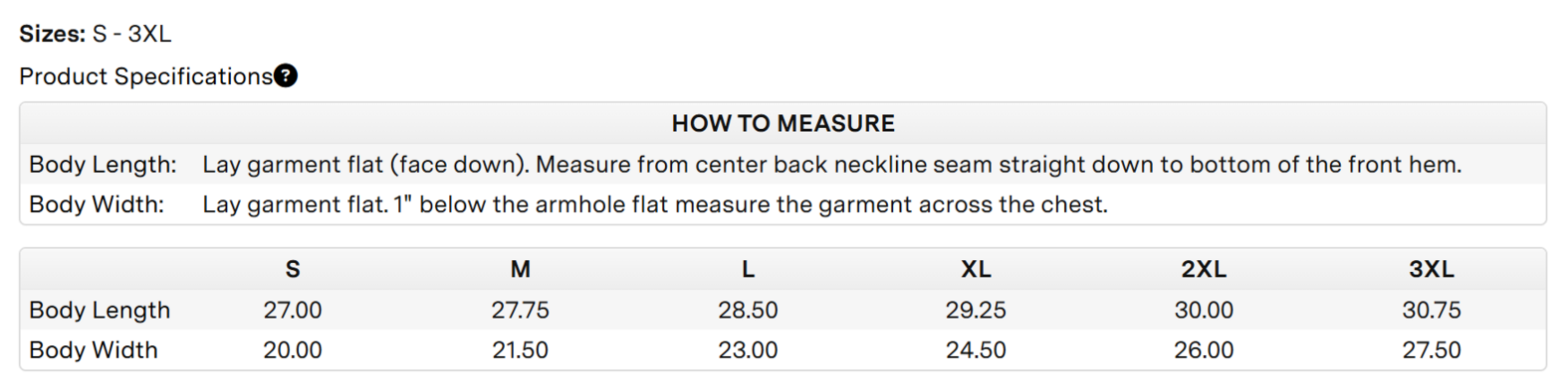 Size chart for a S17028 Spyder Transit Vest