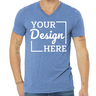 Custom Featured Brands:  3415C Canvas Unisex Tri-Blend Short-Sleeve V-Neck T-Shirt