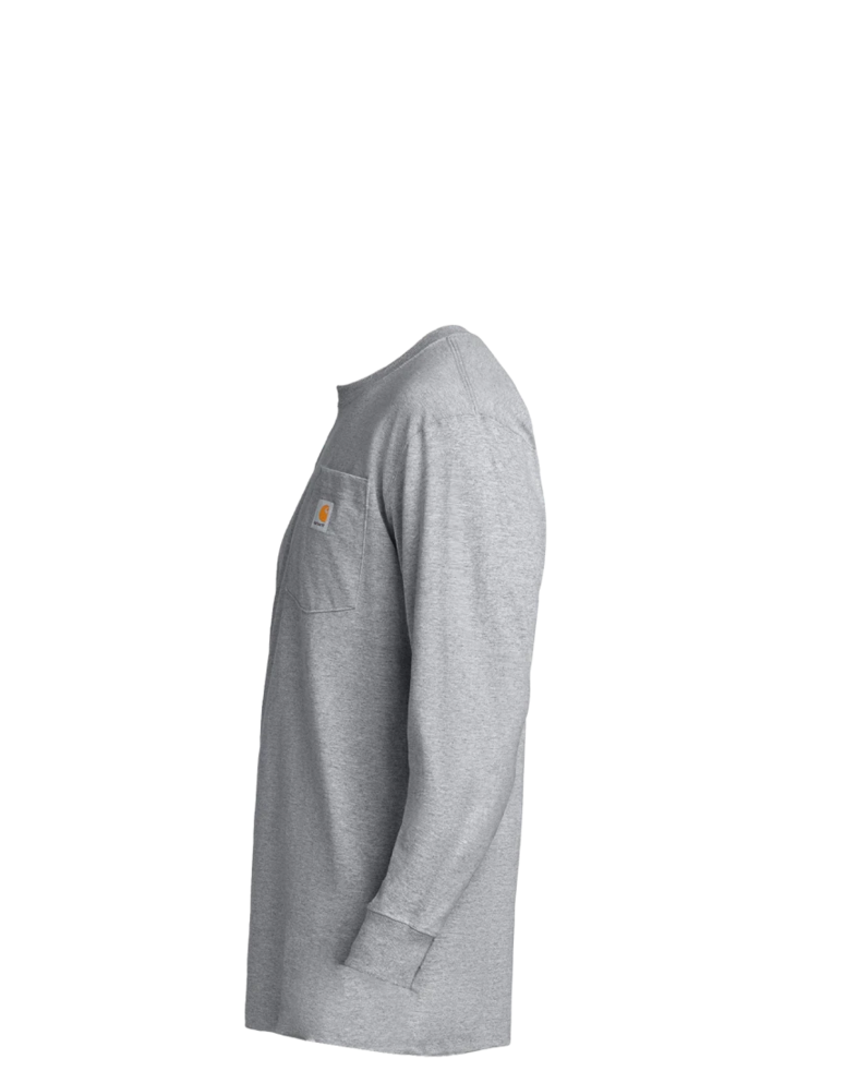 Image of a model wearing a CTK126 Carhartt Workwear Pocket Long Sleeve T-Shirt