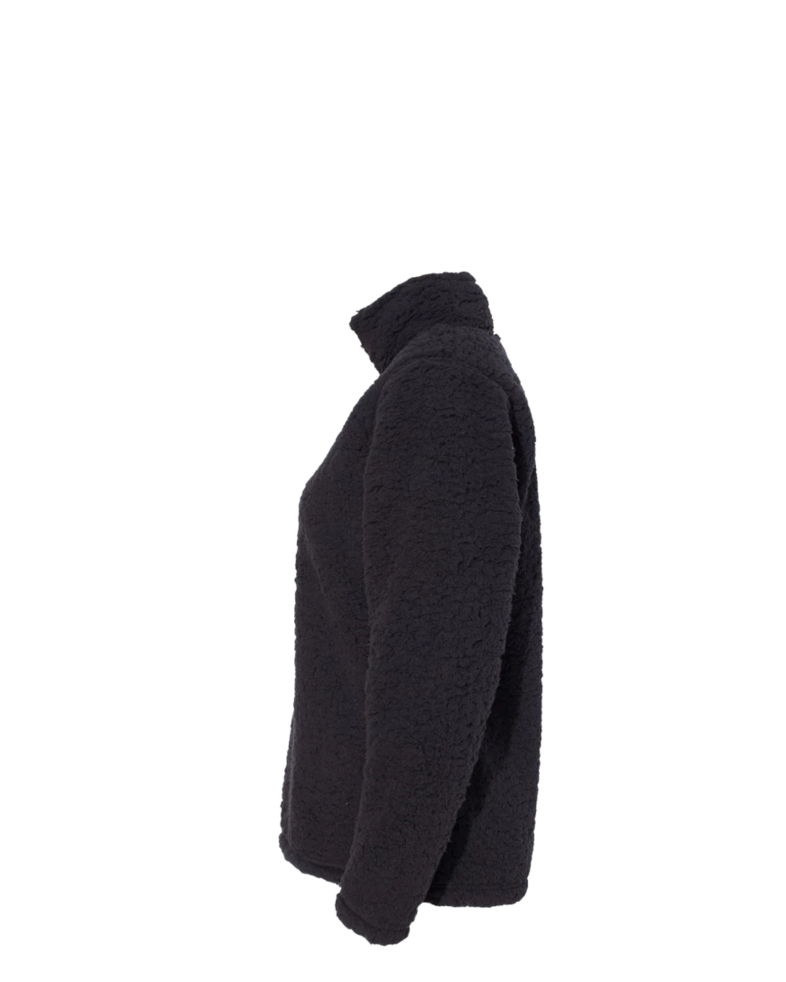 Image of a model wearing a 8451 J. America Women’s Epic Sherpa Quarter-Zip Pullover