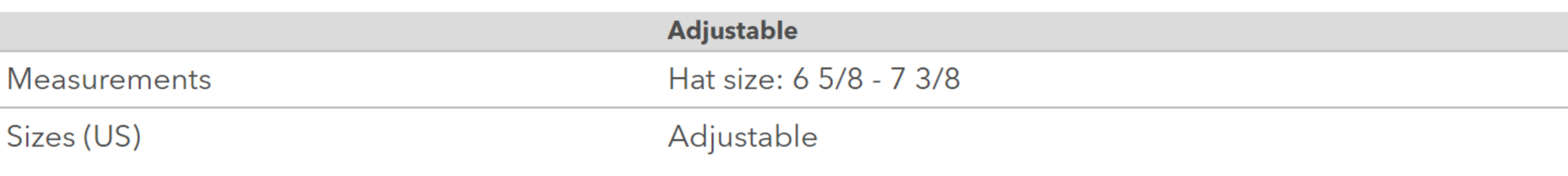 Size chart for a USA750M Outdoor Cap Debossed Stars and Stripes Mesh-Back Cap
