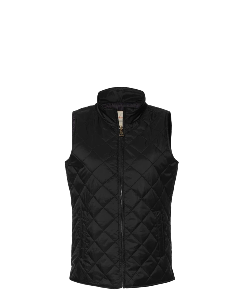 Image of a model wearing a W207359 Weatherproof Women's Vintage Diamond Quilted Vest