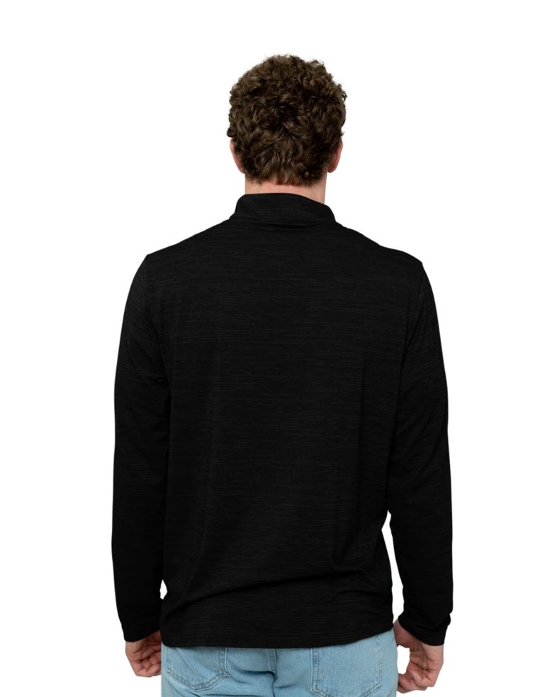 Image of a model wearing a TM1MW452 TravisMathew Crestview 1/4-Zip