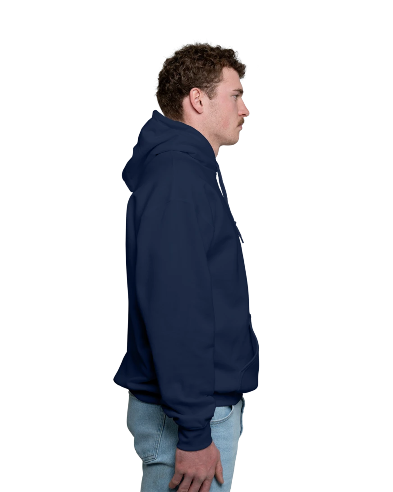 Image of a model wearing a 18500 Gildan Blend Pullover Hooded Sweatshirt