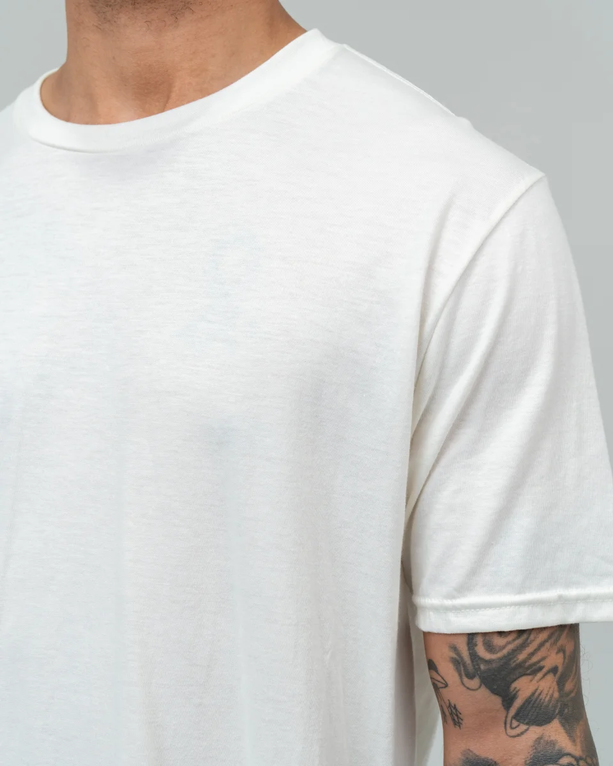 Closeup of a DM130 District Unisex Perfect Tri-Blend Crew Tee