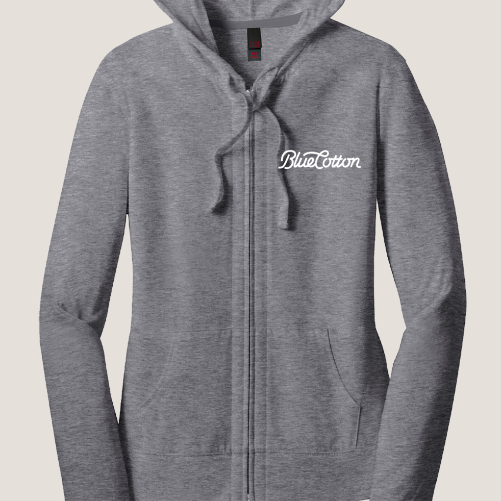 Image of DT2100 District Juniors Jersey Full-Zip T-shirt Hoodie