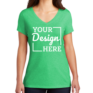 Short Sleeve T-Shirts:  DM1350L District Women's Perfect Tri-Blend V-Neck Tee
