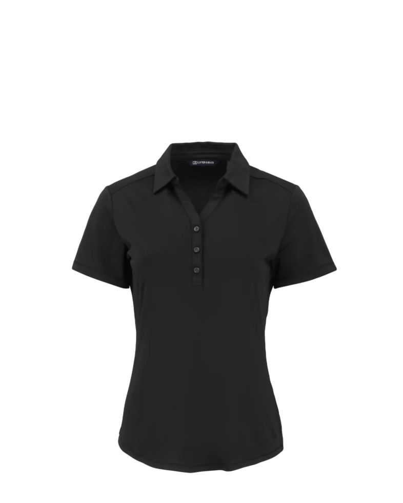 Image of a model wearing a LCK00199 Cutter & Buck Forge Eco Stretch Recycled Womens Short Sleeve Polo