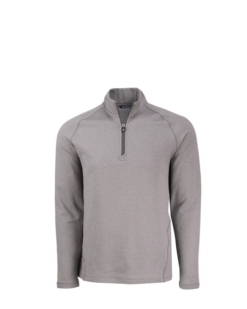 Image of a model wearing a MCK01325 Cutter & Buck Peshastin Eco Fleece Recycled Mens Half Zip Pullover
