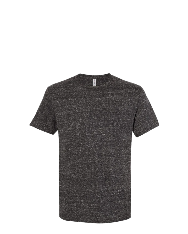 Image of a model wearing a 88MR JERZEES Snow Heather Jersey Crew T-Shirt