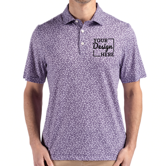 Custom Business Apparel:  MCK01344 Cutter & Buck Pike Eco Flora Print Recycled Mens Polo