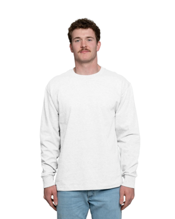 Model wearing a 5186 Hanes Beefy-T Long Sleeve