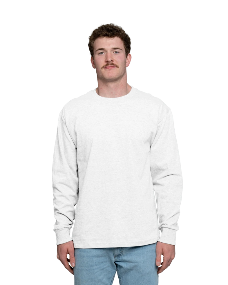 Image of a model wearing a 5186 Hanes Beefy-T Long Sleeve