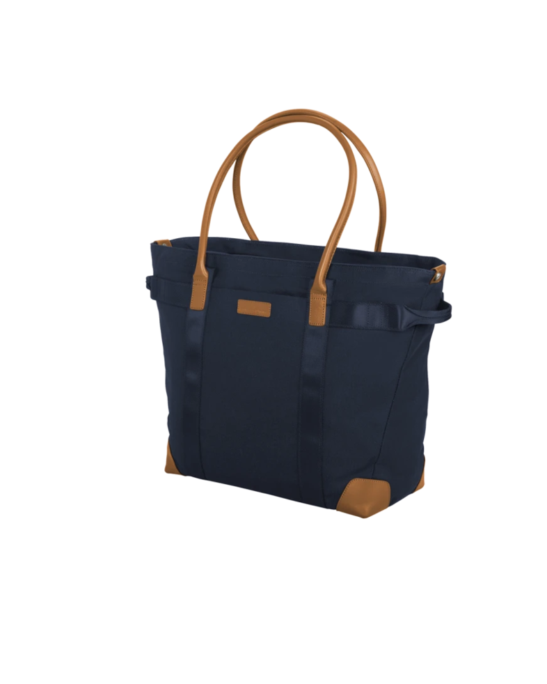 Image of a model wearing a BB18840 Brooks Brothers® Wells Laptop Tote