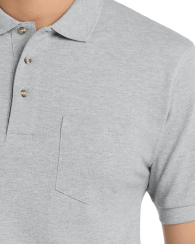 Closeup of a K420P Port Authority Pique Knit Sport Shirt with Pocket