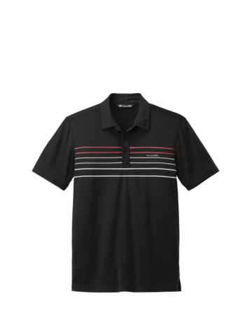 Model wearing a TM1MY400 TravisMathew Coto Performance Chest Stripe Polo