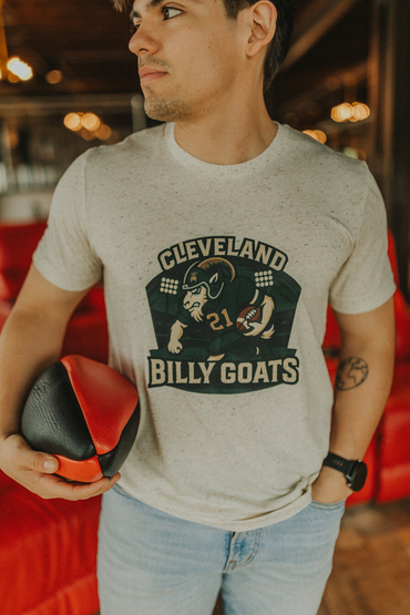 Customer wearing a 3413 Bella + Canvas Tri-Blend Tee