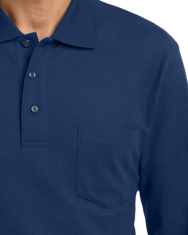 Closeup of a K500LSP Port Authority Silk Touch LS Pocket Polo