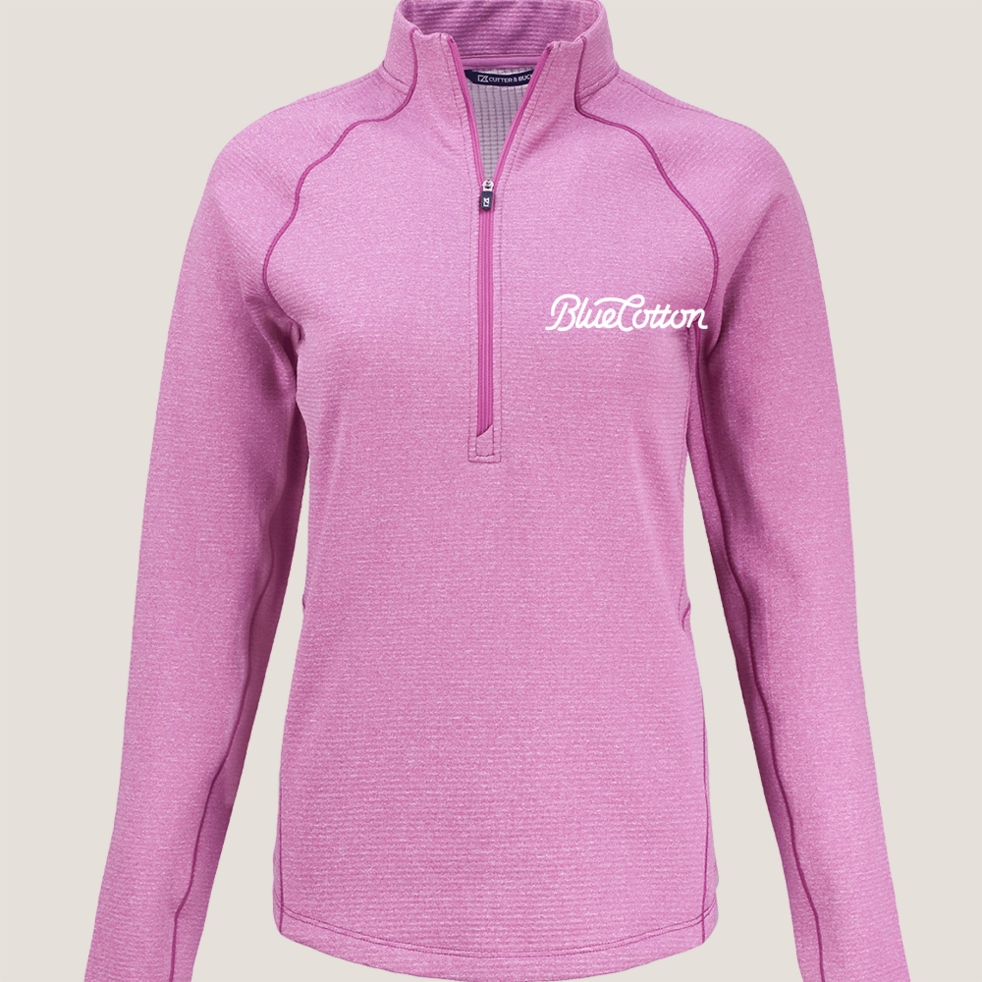 Image of LCK00182 Cutter & Buck Peshastin Eco Fleece Recycled Womens Half Zip Pullover