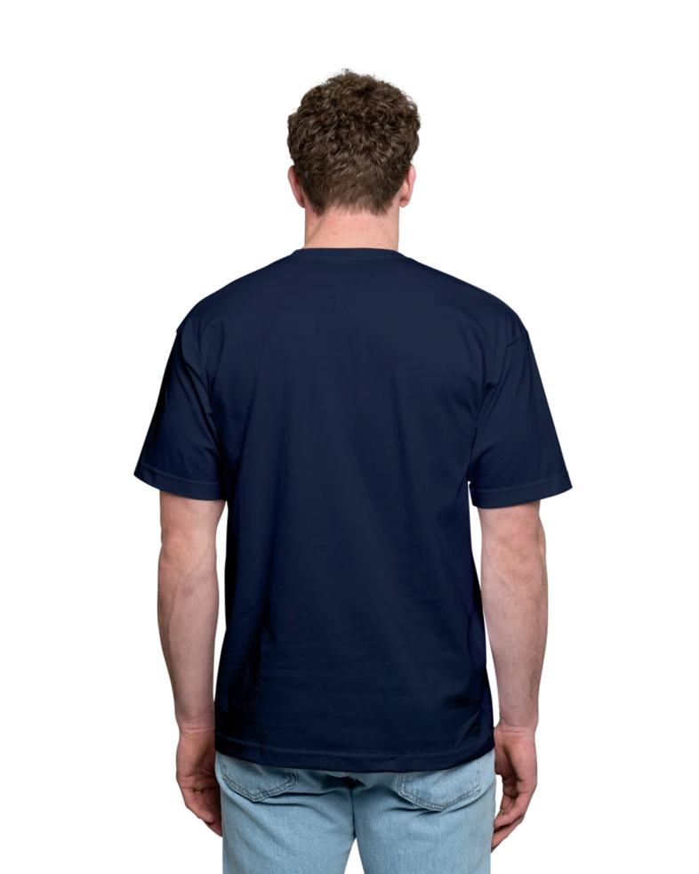 Image of a model wearing a 5040 Bayside USA-Made 100% Cotton T-Shirt