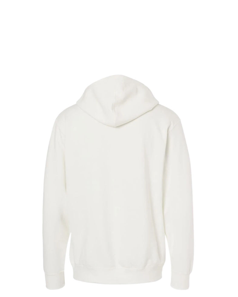 Image of a model wearing a PRM4500 Independent Trading Co. Unisex Midweight Pigment-Dyed Hooded Sweatshirt