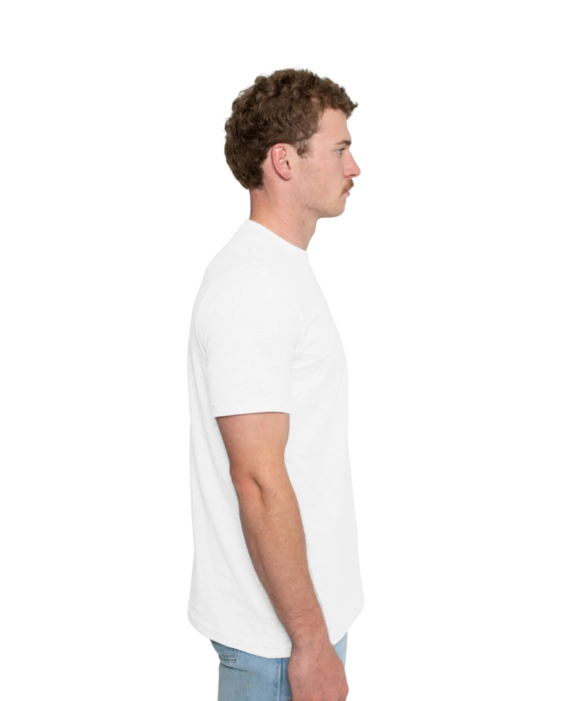 Image of a model wearing a 3001 Bella + Canvas Unisex Jersey Tee