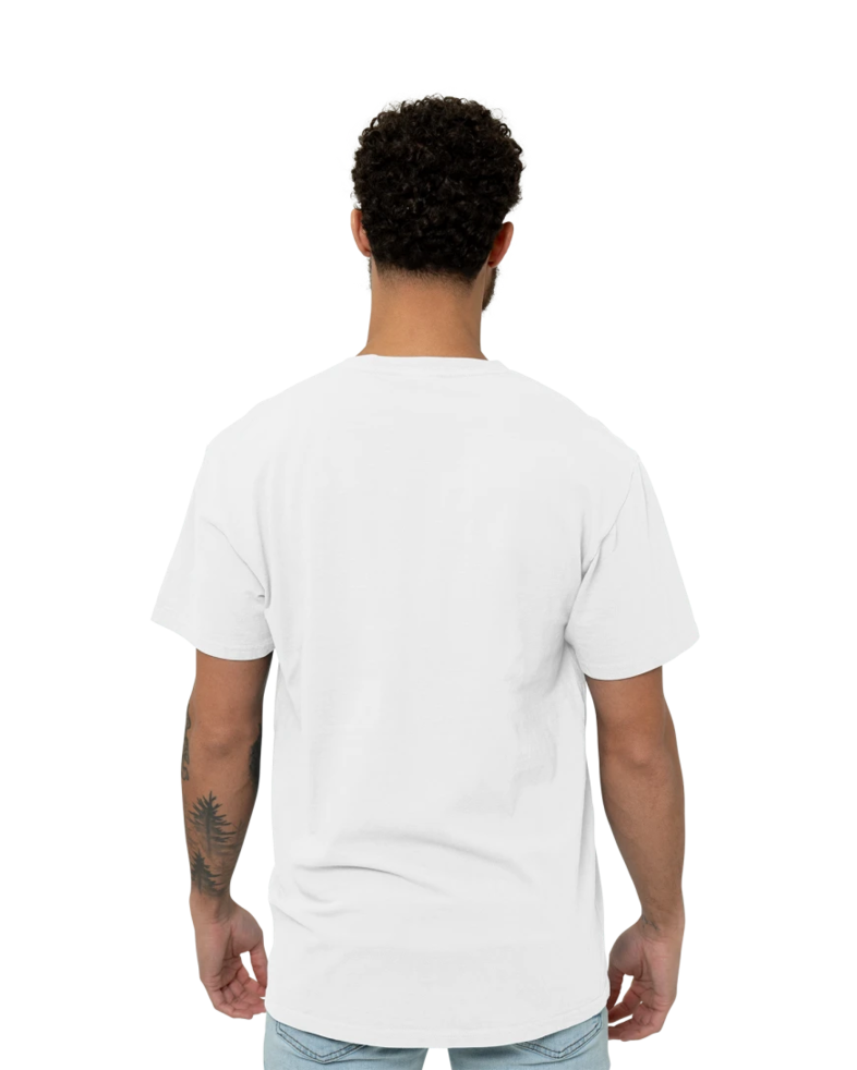 Image of a model wearing a PC099P Port & Company Pigment-Dyed Pocket Tee