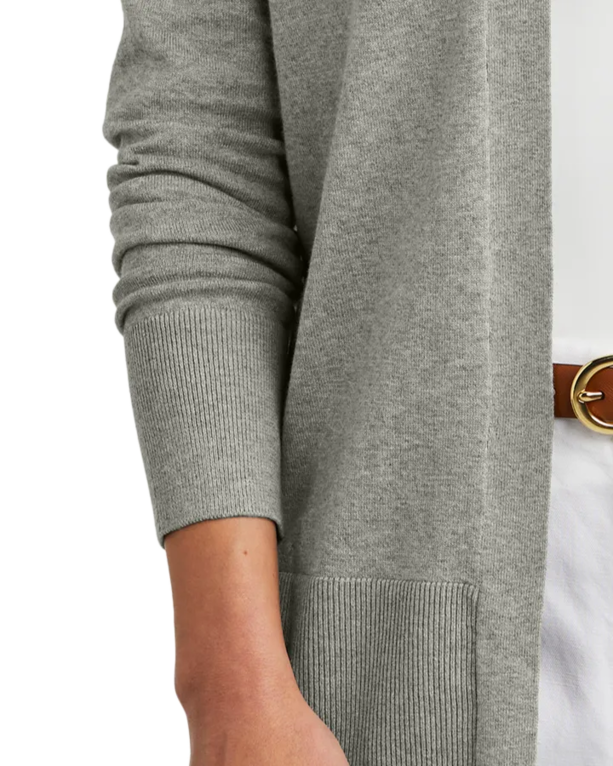 Closeup of a BB18403 Brooks Brothers® Women’s Cotton Stretch Long Cardigan Sweater