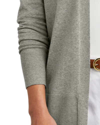 Closeup of a BB18403 Brooks Brothers® Women’s Cotton Stretch Long Cardigan Sweater