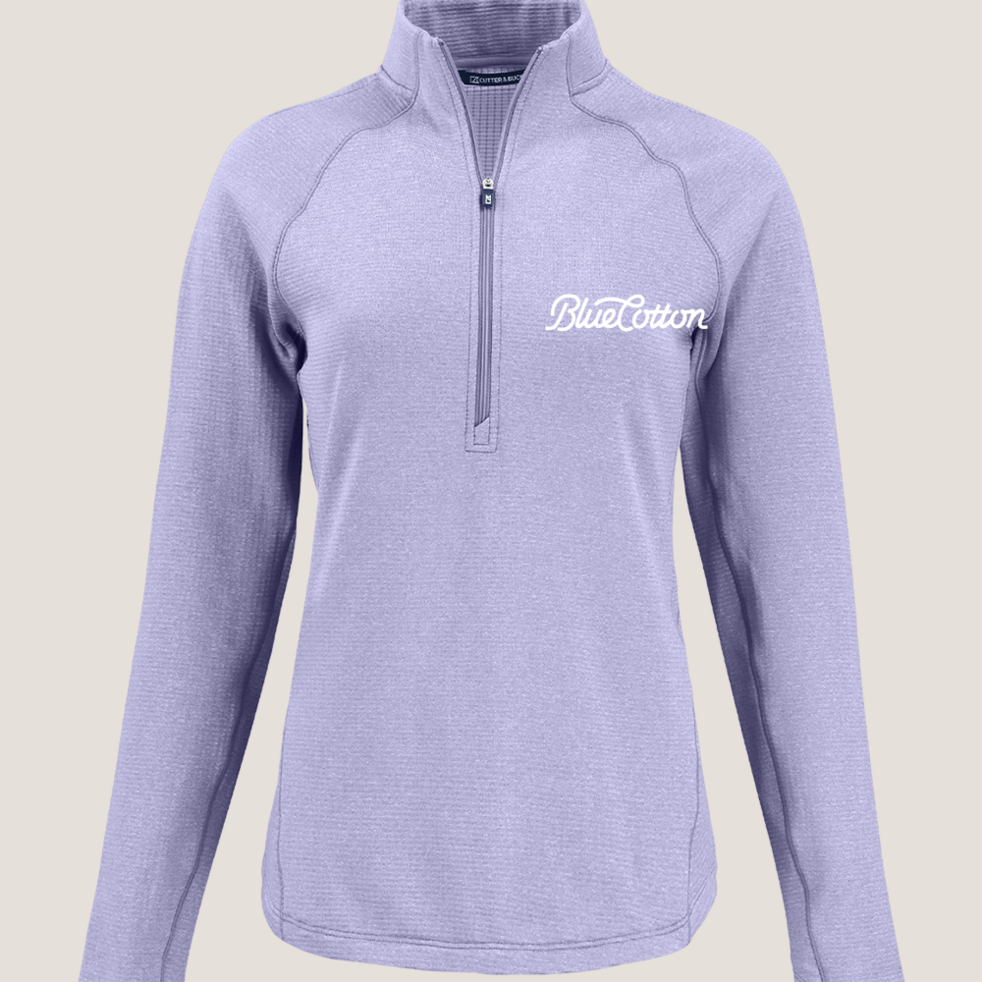 Image of LCK00182 Cutter & Buck Peshastin Eco Fleece Recycled Womens Half Zip Pullover