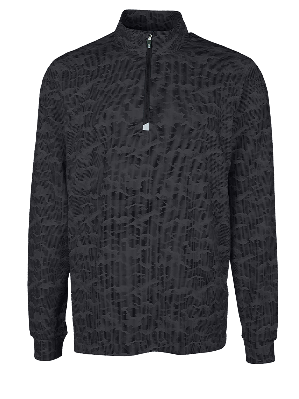 MCK01081 Cutter & Buck Traverse Camo Print Stretch Quarter Zip Men's Pullover