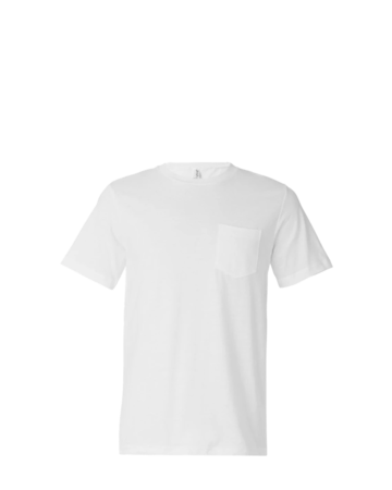 Model wearing a 3021 Bella + Canvas Jersey Pocket T-Shirt