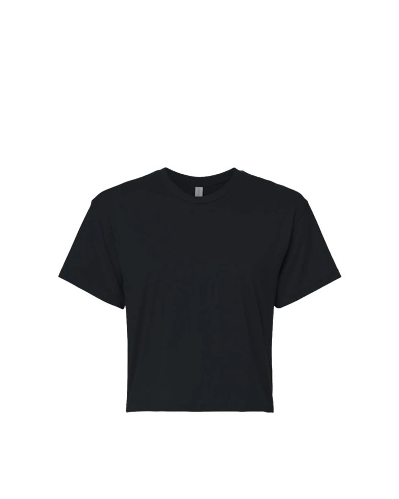 Image of a model wearing a 1580 Next Level Women's Ideal Crop Tee