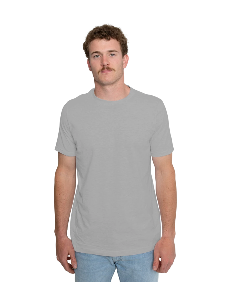 Image of a model wearing a 3001CVC Bella + Canvas Unisex CVC Jersey Tee