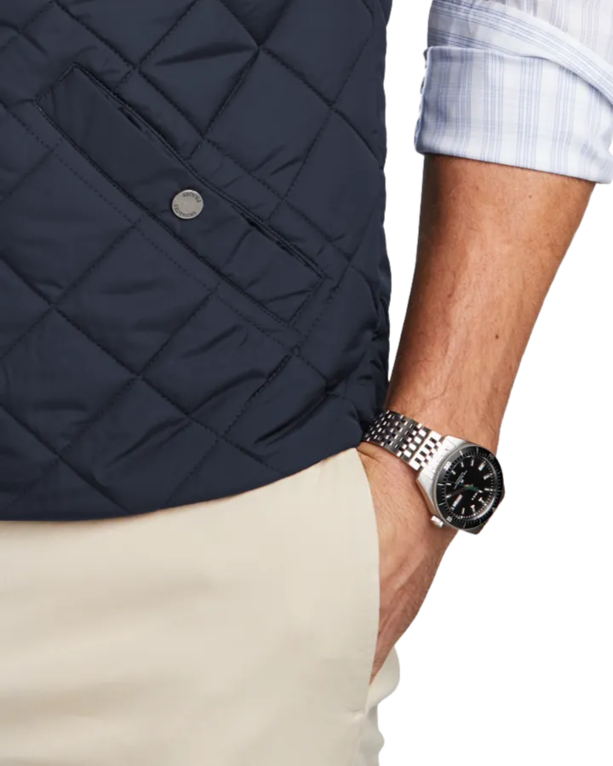 Closeup of a BB18602 Brooks Brothers® Quilted Vest