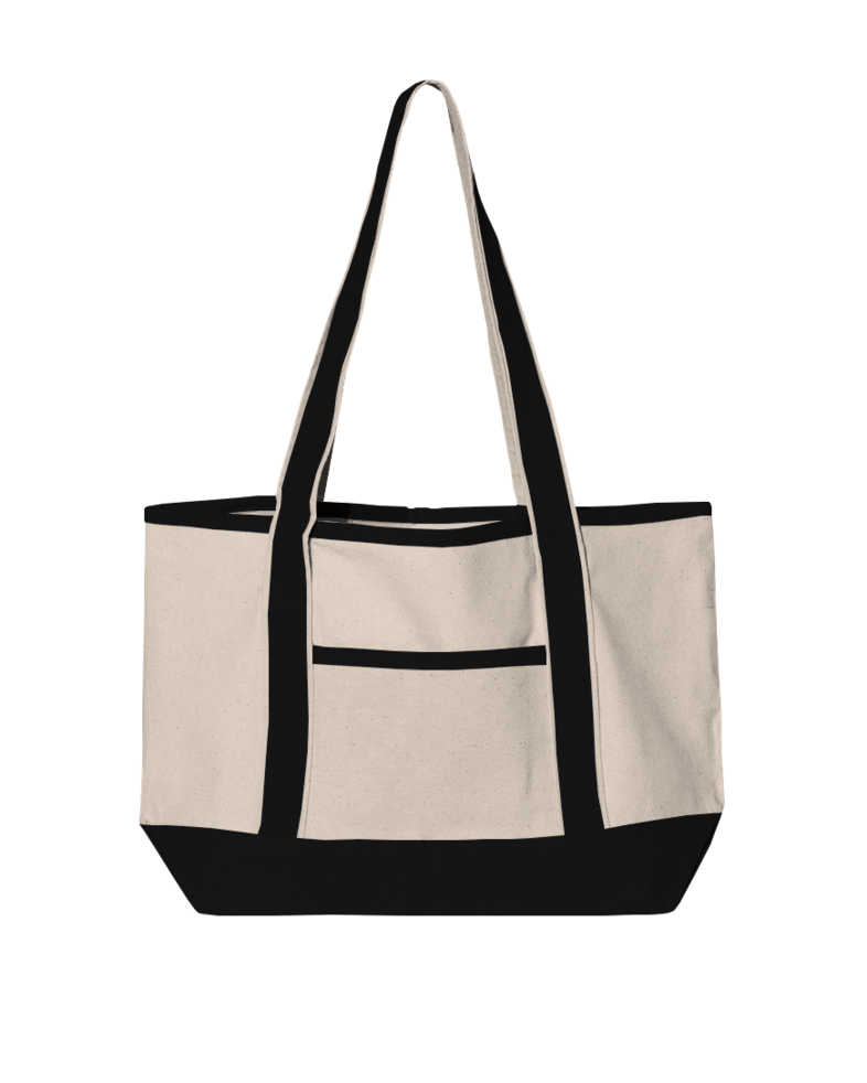 Image of a model wearing a Q125800 Q-Tees 20L Small Deluxe Tote