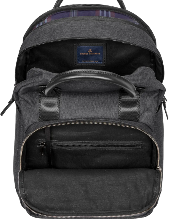 Closeup of a BB18821 Brooks Brothers® Grant Dual-Handle Backpack