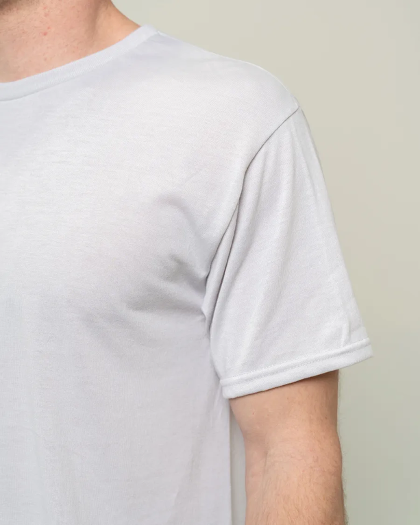 Closeup of a 21M Jerzees Moisture-Wicking Tee